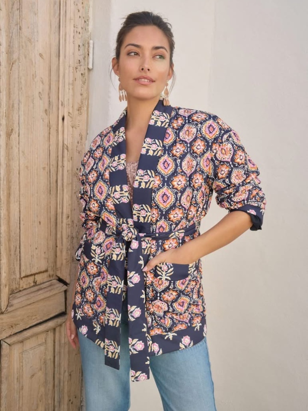 NWT VENUS Quilted Jacket with Belt - Picture 3 of 16
